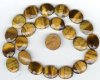 1 Flat Faceted 18x15mm Tiger Eye Oval